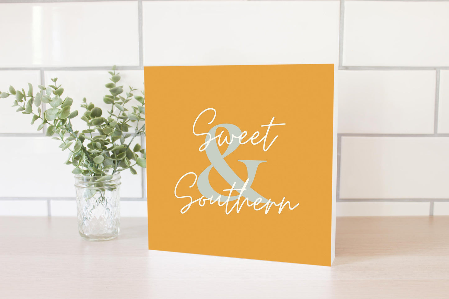 Modern Minimalist Oklahoma Sweet Southern | Wood Block | Eaches | Min 2