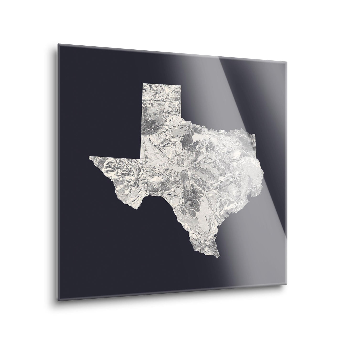 Modern Minimalist Texas Metal State Shape | Hi-Def Glass Art | Eaches | Min 2