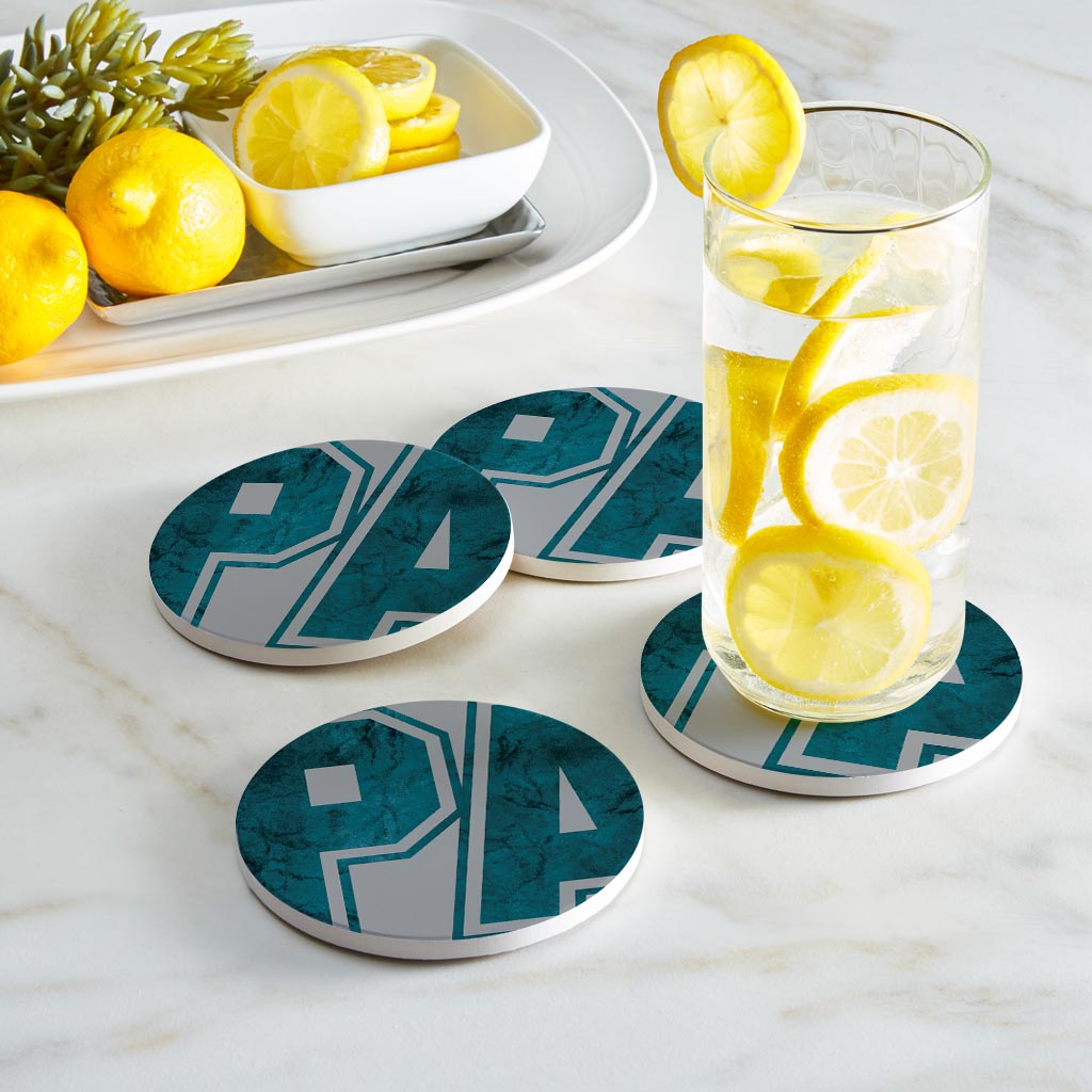 Modern Minimalist Pennsylvania Grey Initials | Absorbent Coasters | Set of 4 | Min 2