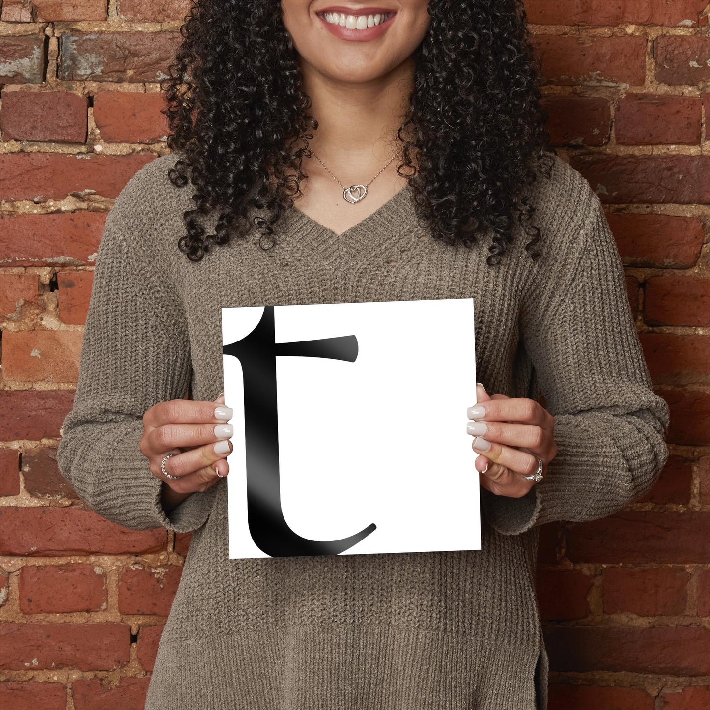Minimal Monogram T | Hi-Def Glass Art | Eaches | Min 2