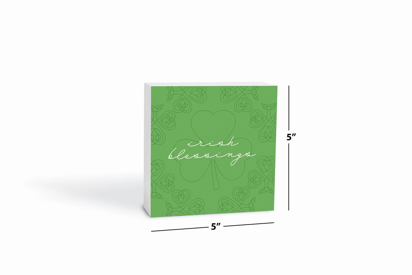 Light Green Shamrock Irish Blessings | Wood Block | Eaches | Min 4