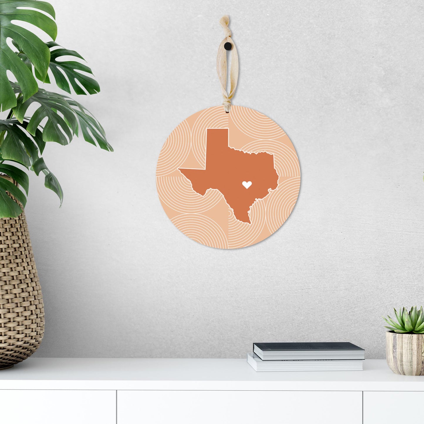 Modern Minimalist Texas Austin Heart| Wood Ornament | Eaches | Min 1