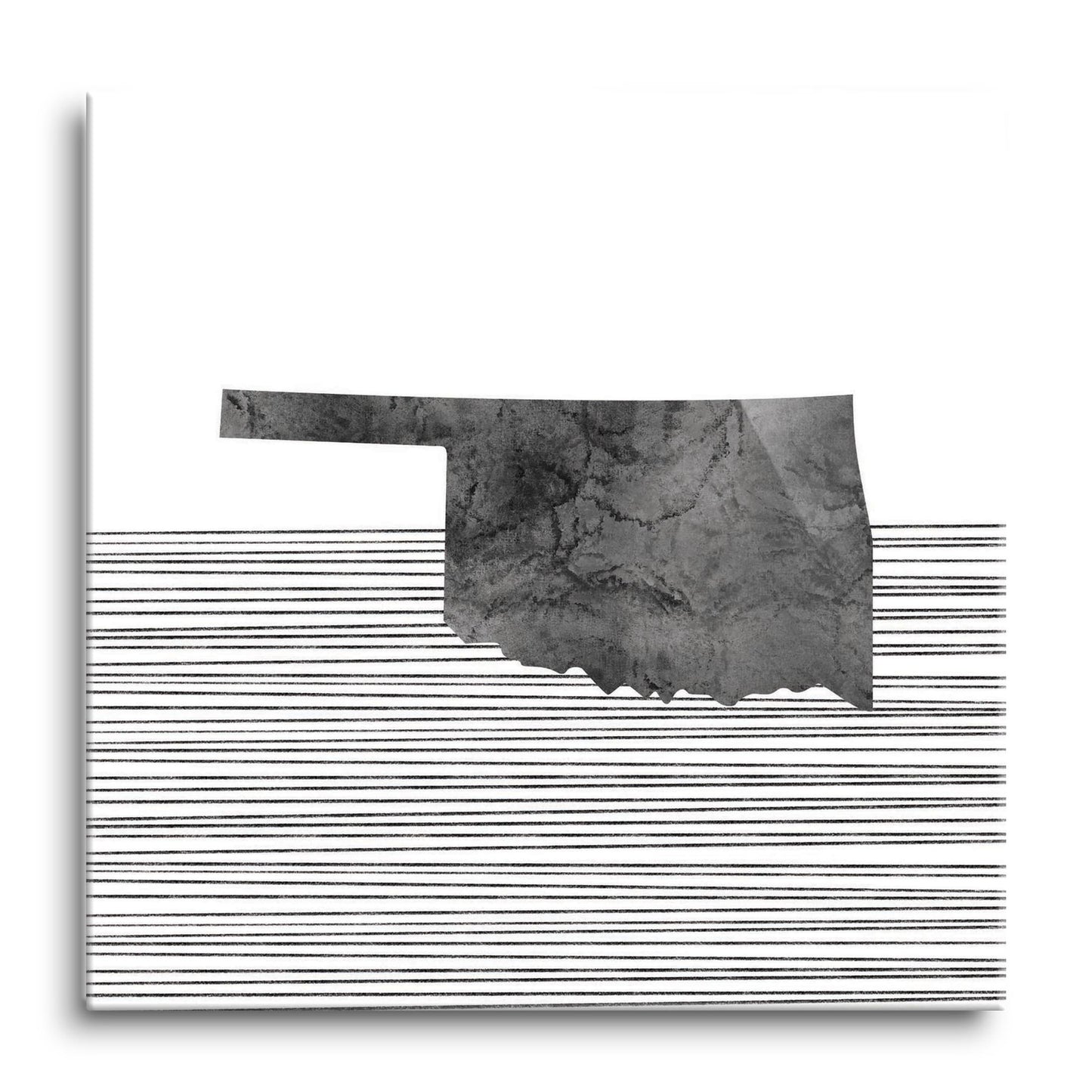 Modern Oklahoma State Shape With Straight Lines | Hi-Def Glass Art | Eaches | Min 1