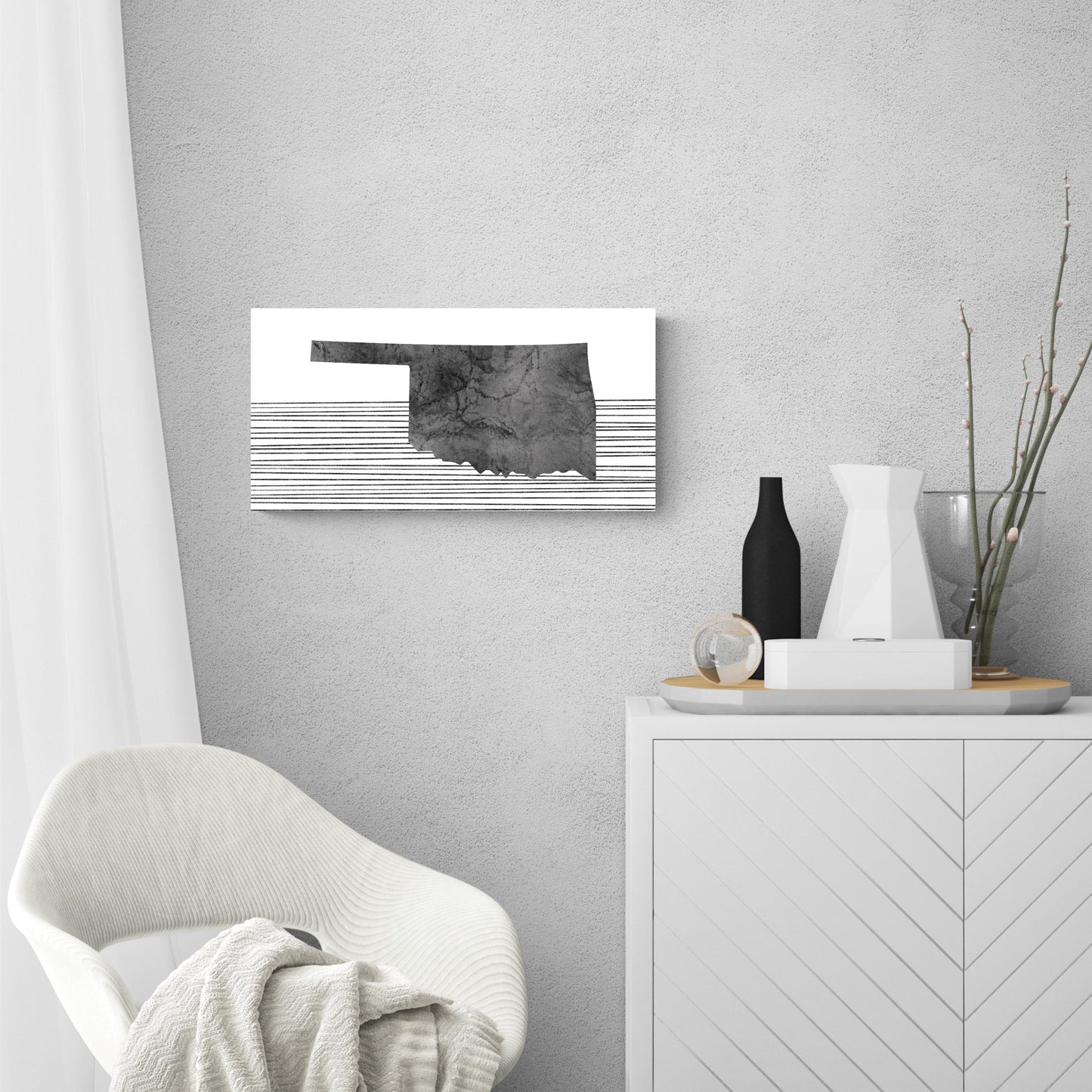 Modern Oklahoma State Shape With Straight Lines | Wood Sign | Eaches | Min 2