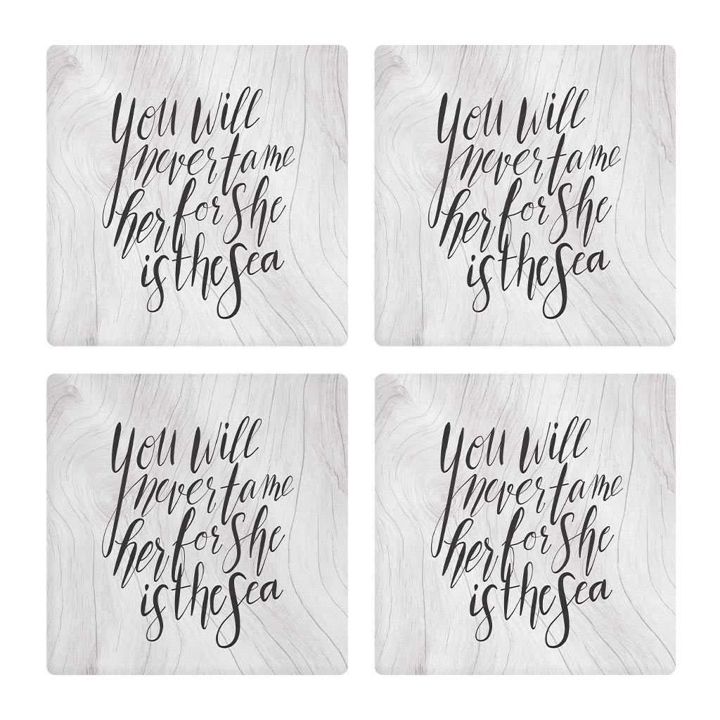 New England Calligraphy Saying | Absorbent Coasters | Set of 4 | Min 2