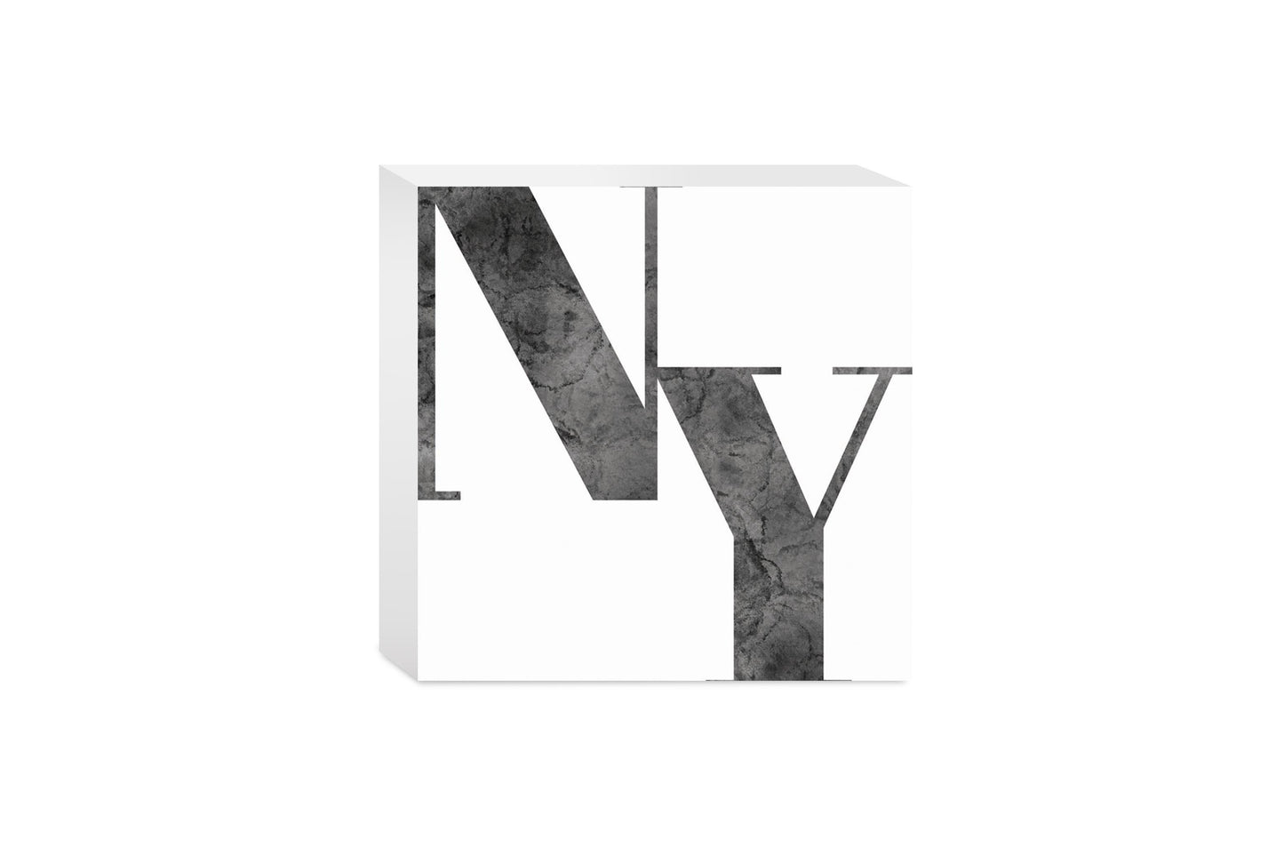 Minimalistic B&W New York White Initials | Wood Block | Eaches | Min 4