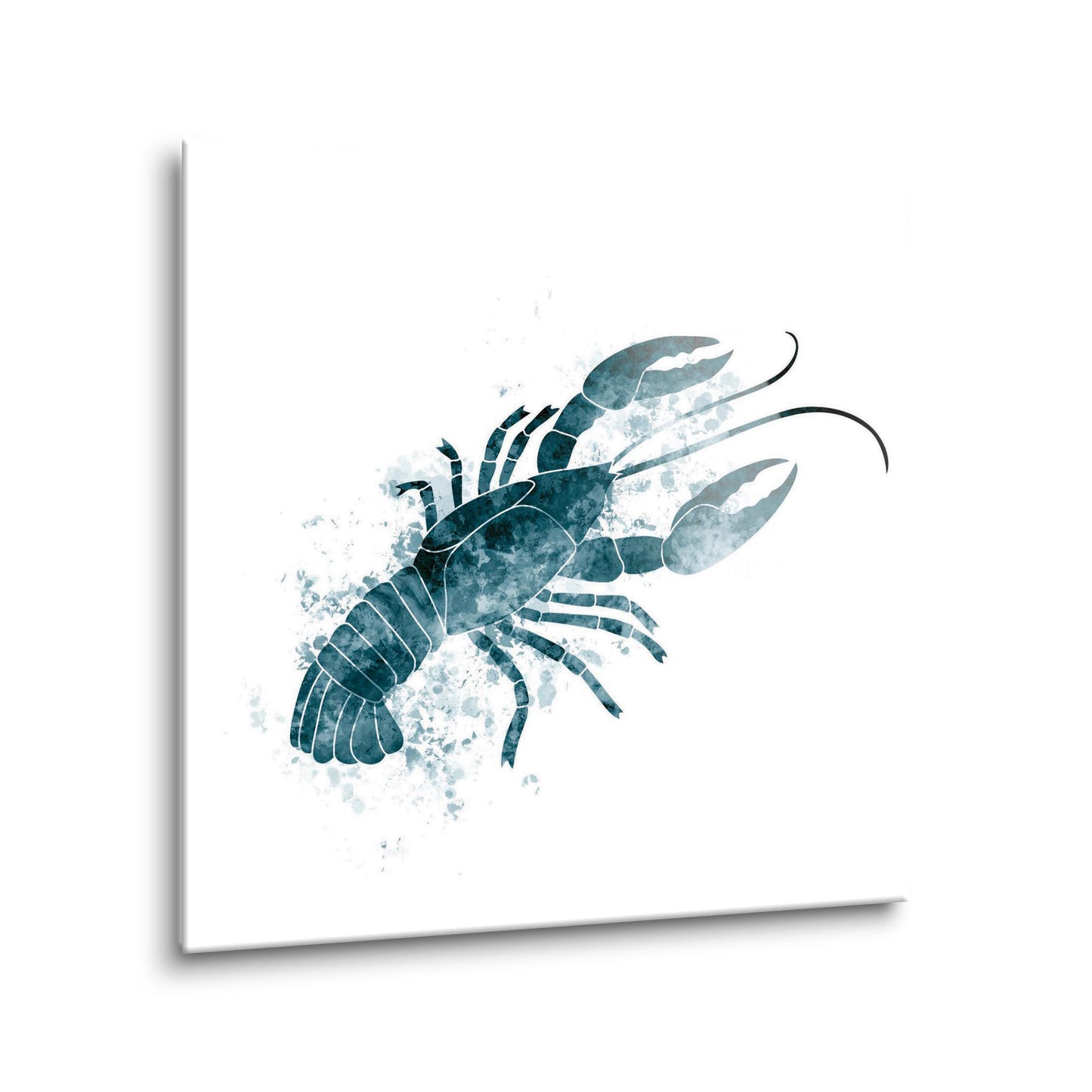 Blue White Water Color Crawfish | Hi-Def Glass Art | Eaches | Min 1