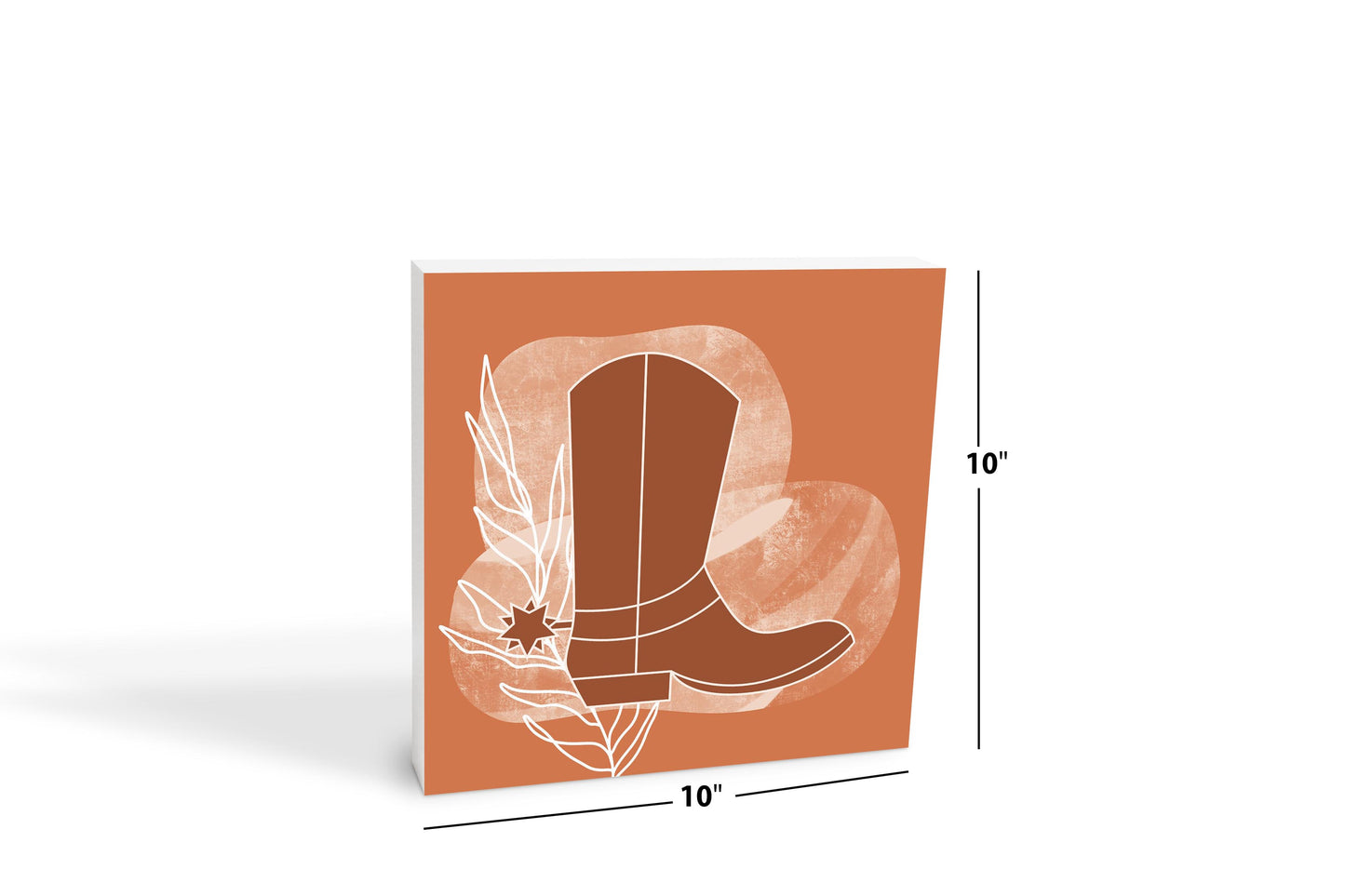 Modern Minimalist Texas Cowboy Boot | Wood Block | Eaches | Min 2