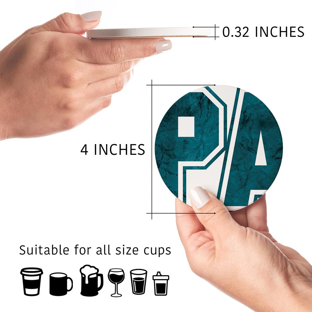 Modern Minimalist Pennsylvania White Initials | Absorbent Coasters | Set of 4 | Min 2