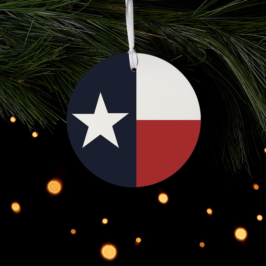 Modern Minimalist Texas Colors Flag | Wood Ornament | Eaches | Min 6