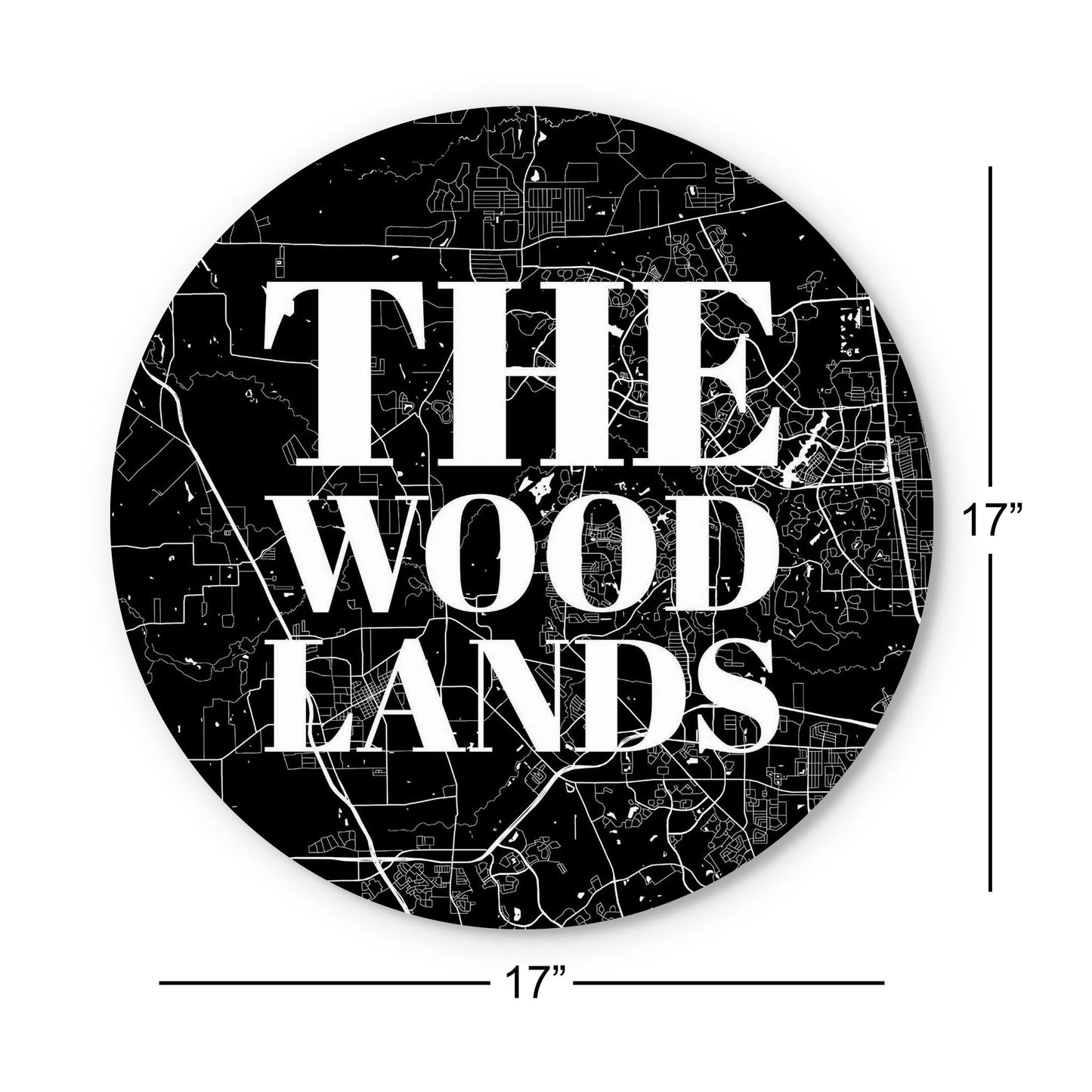 Minimalistic B&W Texas The Woodlands Map | Wood Sign | Eaches | Min 1