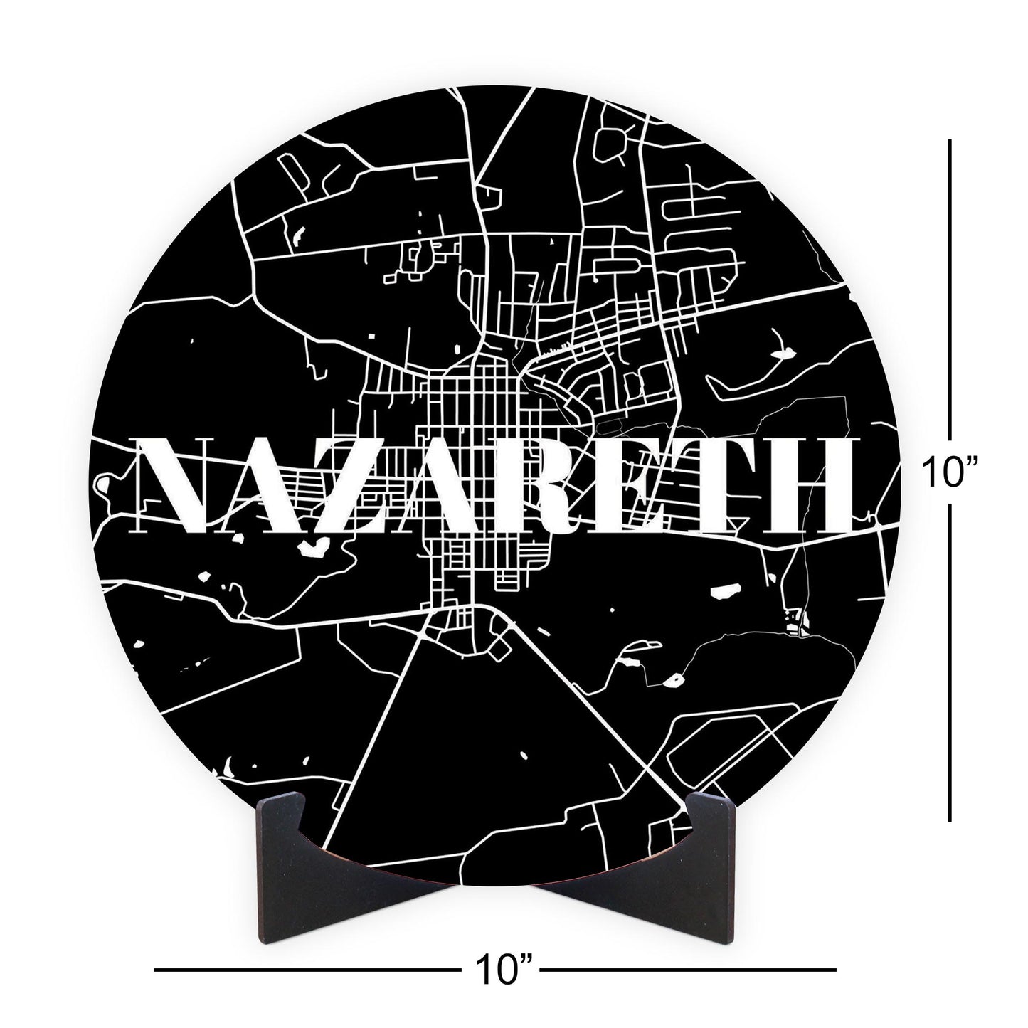 Minimalistic B&W Pennsylvania Nazareth Map | Wood Sign | Eaches | Min 1