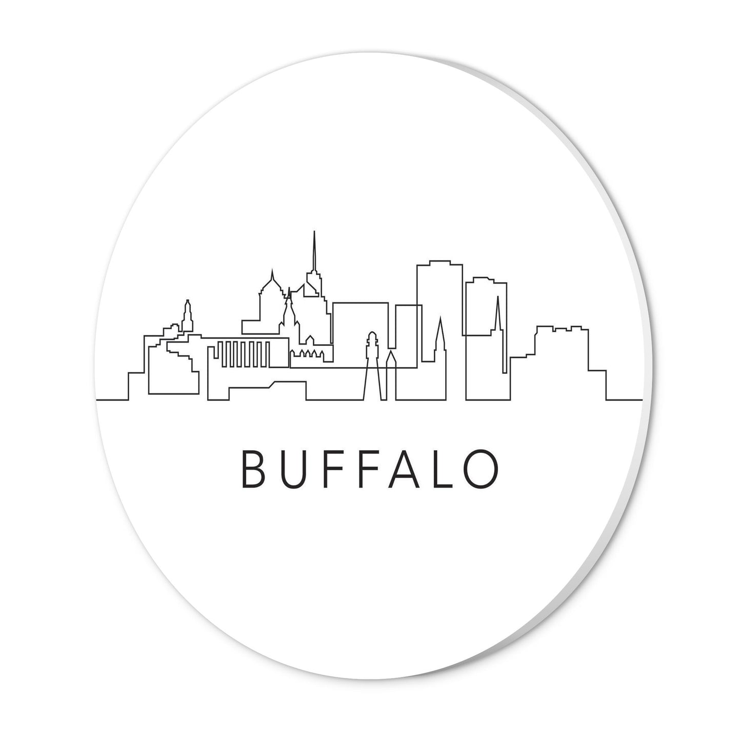 Minimalistic B&W New York Buffalo Skyline | Wood Sign | Eaches | Min 1