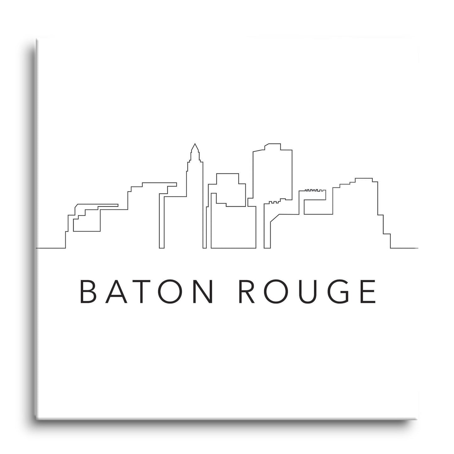 Modern Louisiana Baton Rouge City Line Drawing | Hi-Def Glass Art | Eaches | Min 1