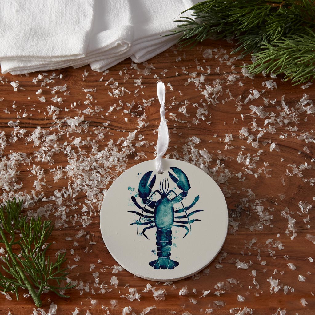 New England Water Color Lobster | Wood Ornament | Eaches | Min 6