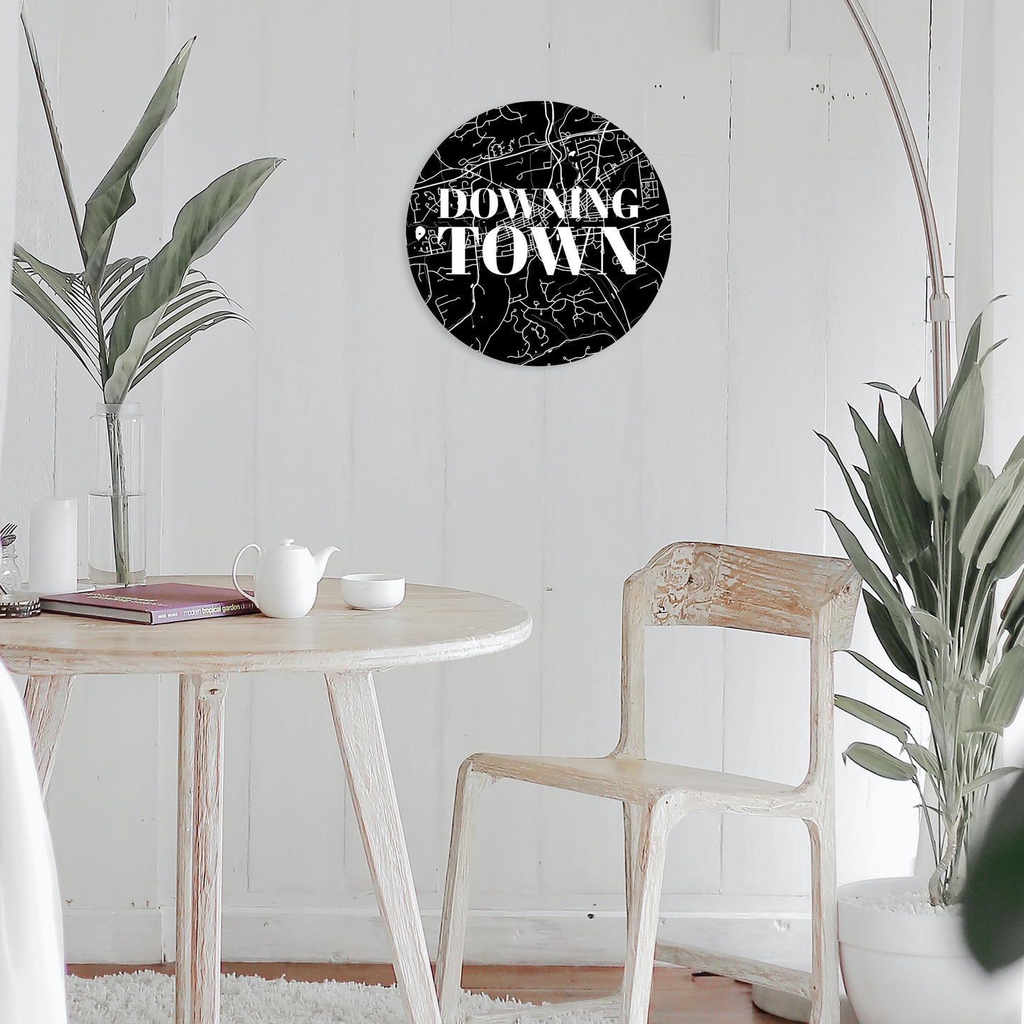 Minimalistic B&W Pennsylvania Downingtown Map | Wood Sign | Eaches | Min 1