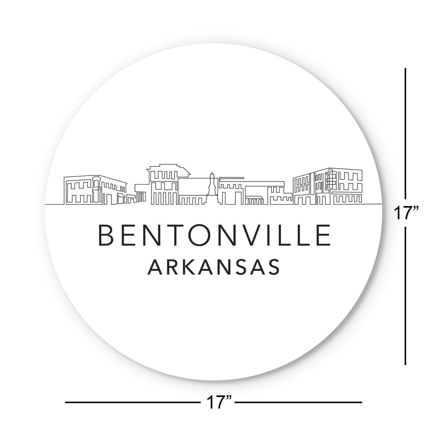 Minimalist B&W Arkansas Bentonville Skyline | Wood Sign | Eaches | Min 1