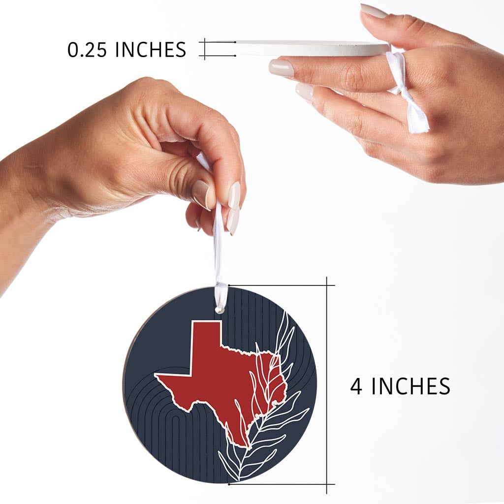 Modern Minimalist Texas Colors Shape Leaf | Wood Ornament | Eaches | Min 6