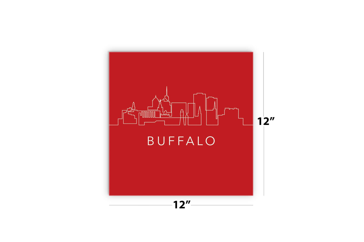 Red White And Blue New York Buffalo Skyline | Wood Sign | Eaches | Min 2