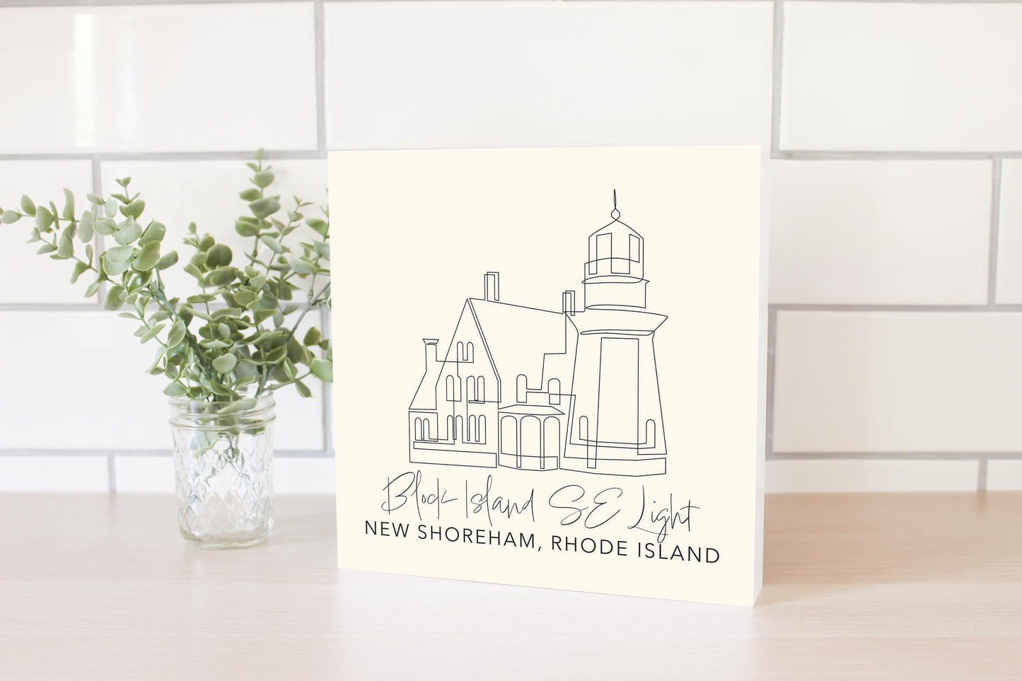 Cream Block Island Se Light | Wood Block | Eaches | Min 2