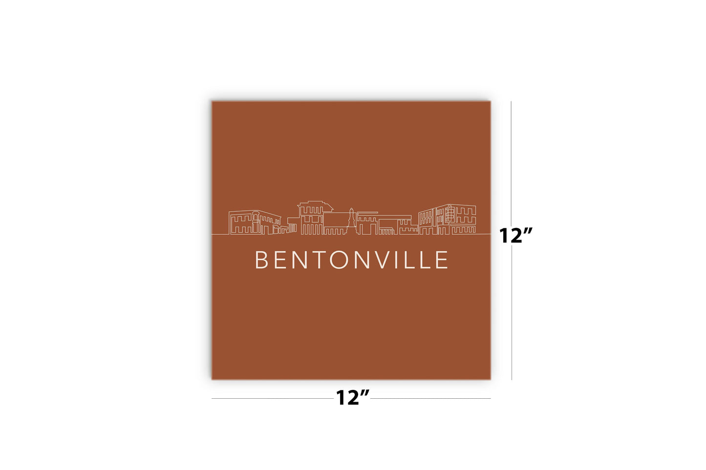 Modern Minimalist Arkansas Bentonville Skyline | Wood Sign | Eaches | Min 2