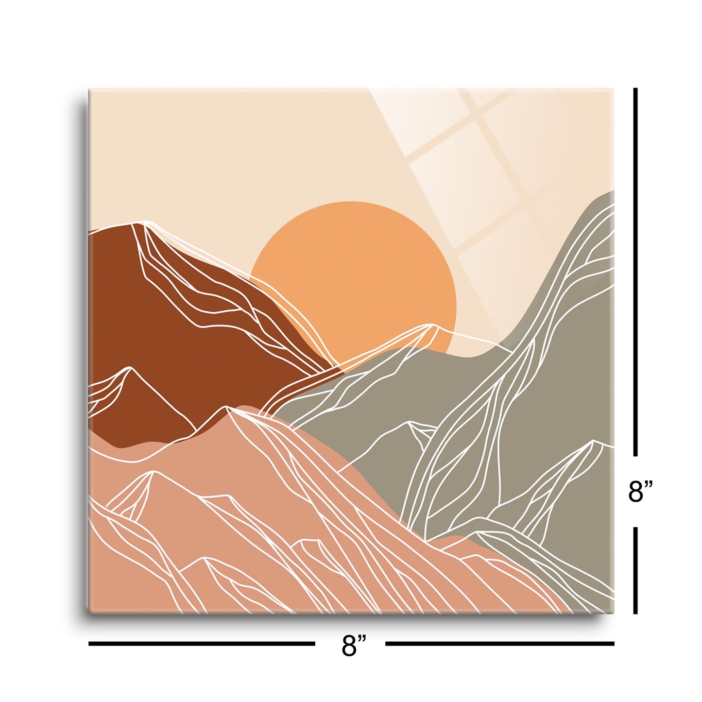 Colorful Mountain Sun Lines | Hi-Def Glass Art | Eaches | Min 2