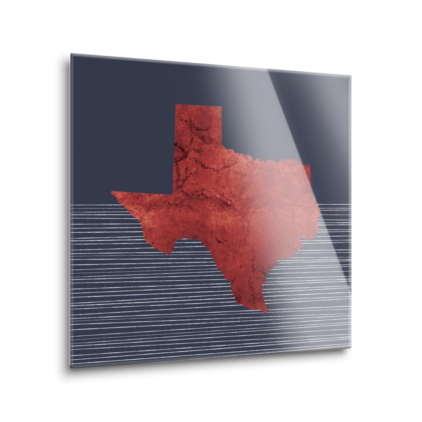 Modern Minimalist Texas Straight Line State Shape | Hi-Def Glass Art | Eaches | Min 2