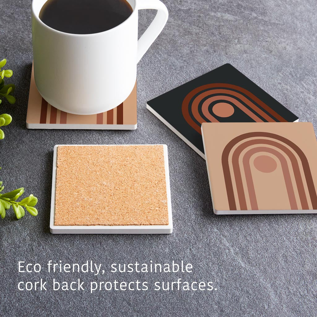 Retro Line Art | Absorbent Coasters | Set of 4 | Min 2