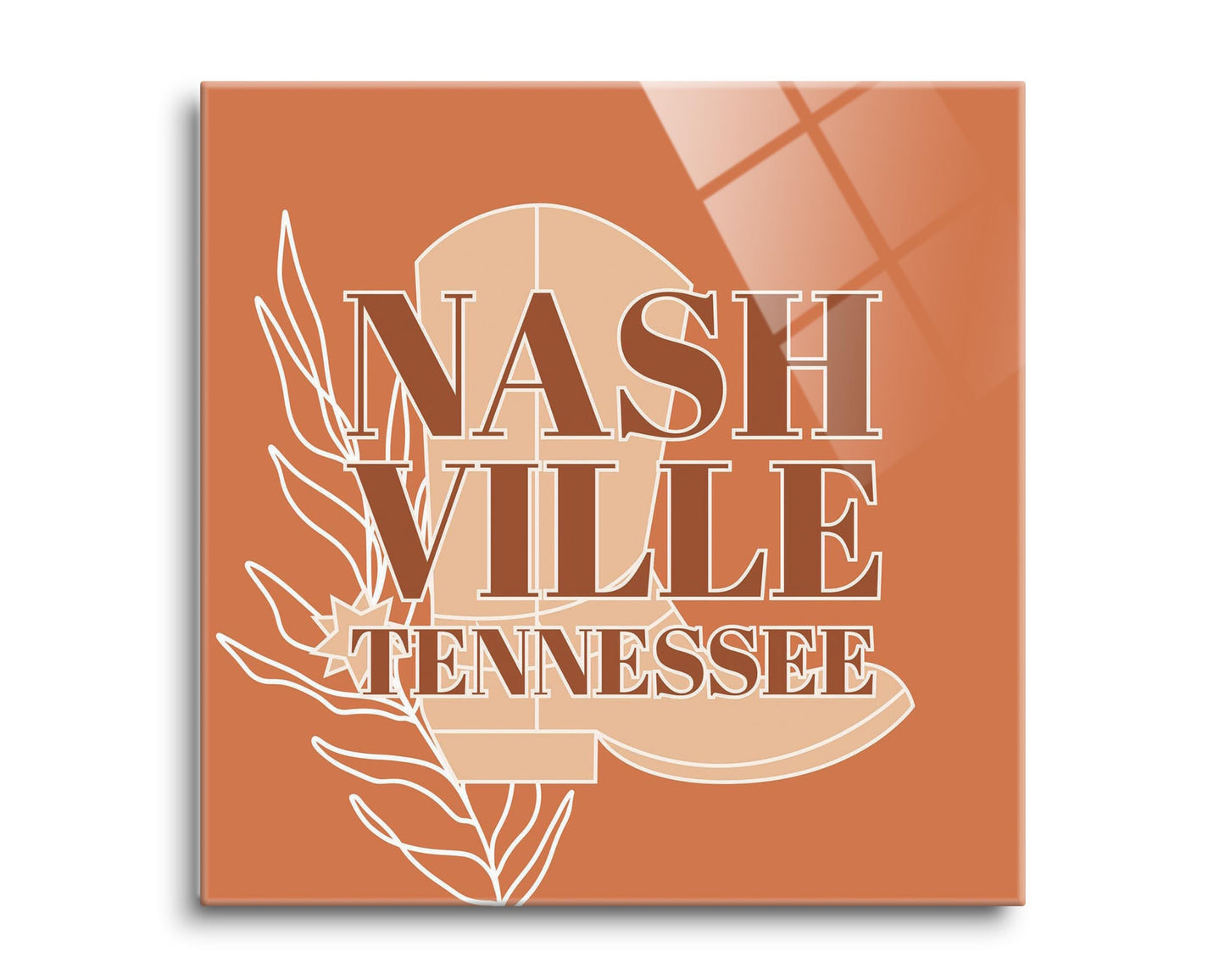 Modern Minimalist Tennessee Nashville Boot | Hi-Def Glass Art | Eaches | Min 2