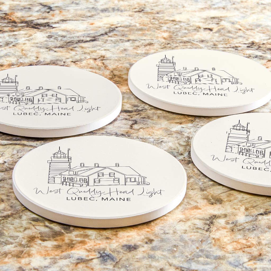 West Quoddy Head Light | Absorbent Coasters | Set of 4 | Min 2