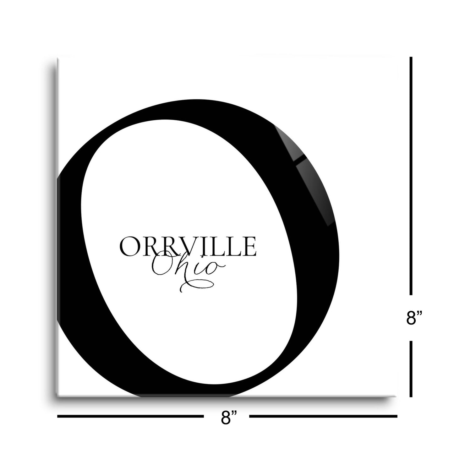 Orrville Oh Minimal Monogram | Hi-Def Glass Art | Eaches | Min 2