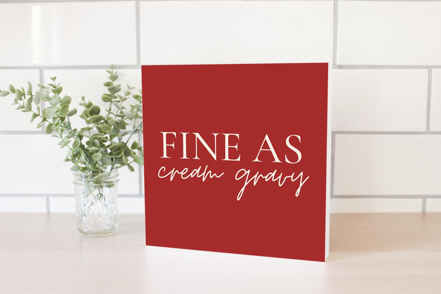 Modern Minimalist Texas Fine As Gravy | Wood Block | Eaches | Min 2