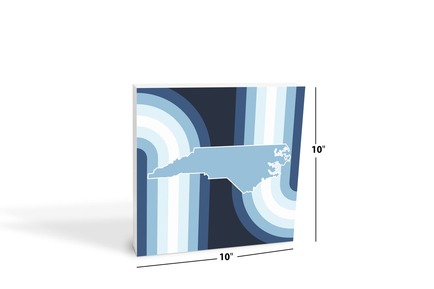 Blue Shades North Carolina State Retro Thick Lines | Wood Block | Eaches | Min 2