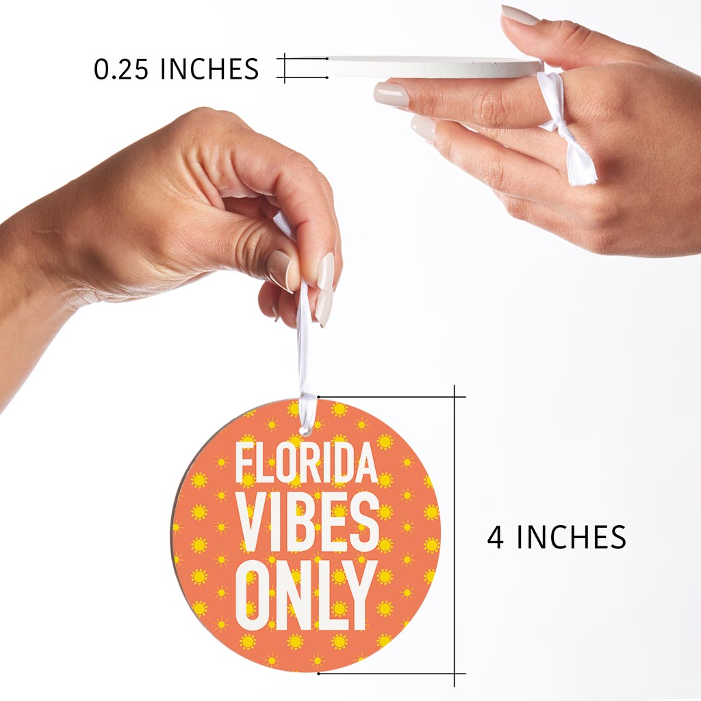 Florida Vibes Only | Wood Ornament | Eaches | Min 6