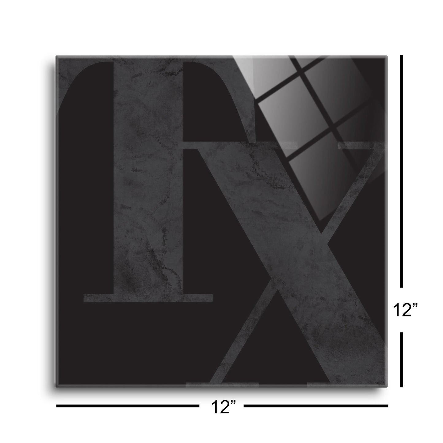 Modern Black Texas Initials | Hi-Def Glass Art | Eaches | Min 1