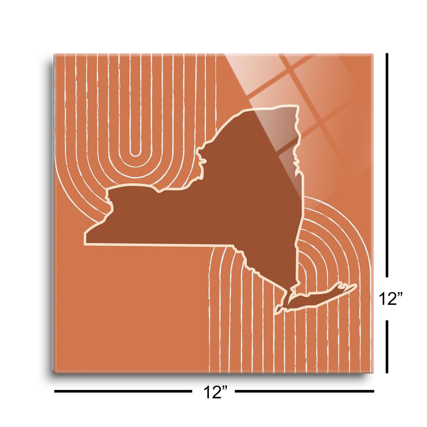 Modern Minimalistic New York Retro Thin Line | Hi-Def Glass Art | Eaches | Min 1