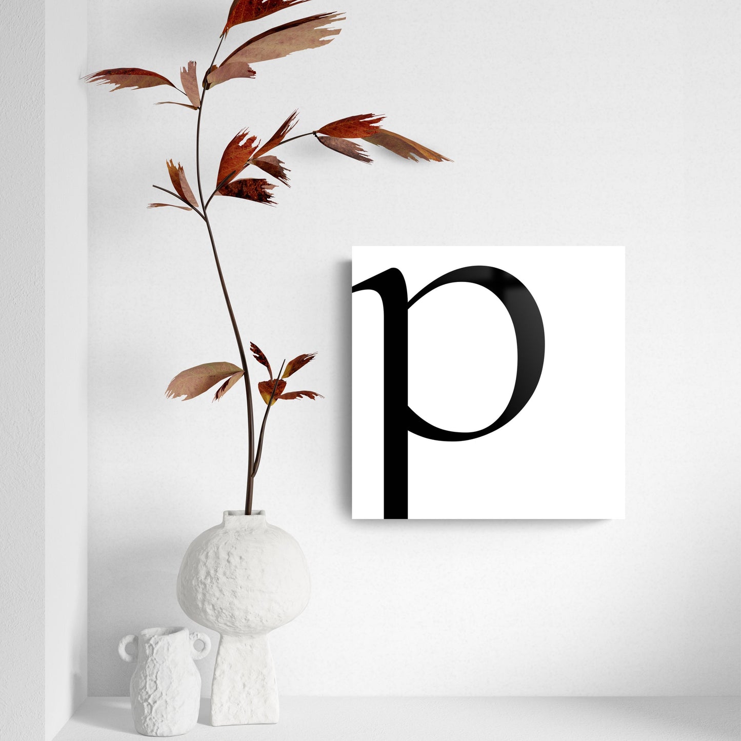 Minimal Monogram P | Hi-Def Glass Art | Eaches | Min 2