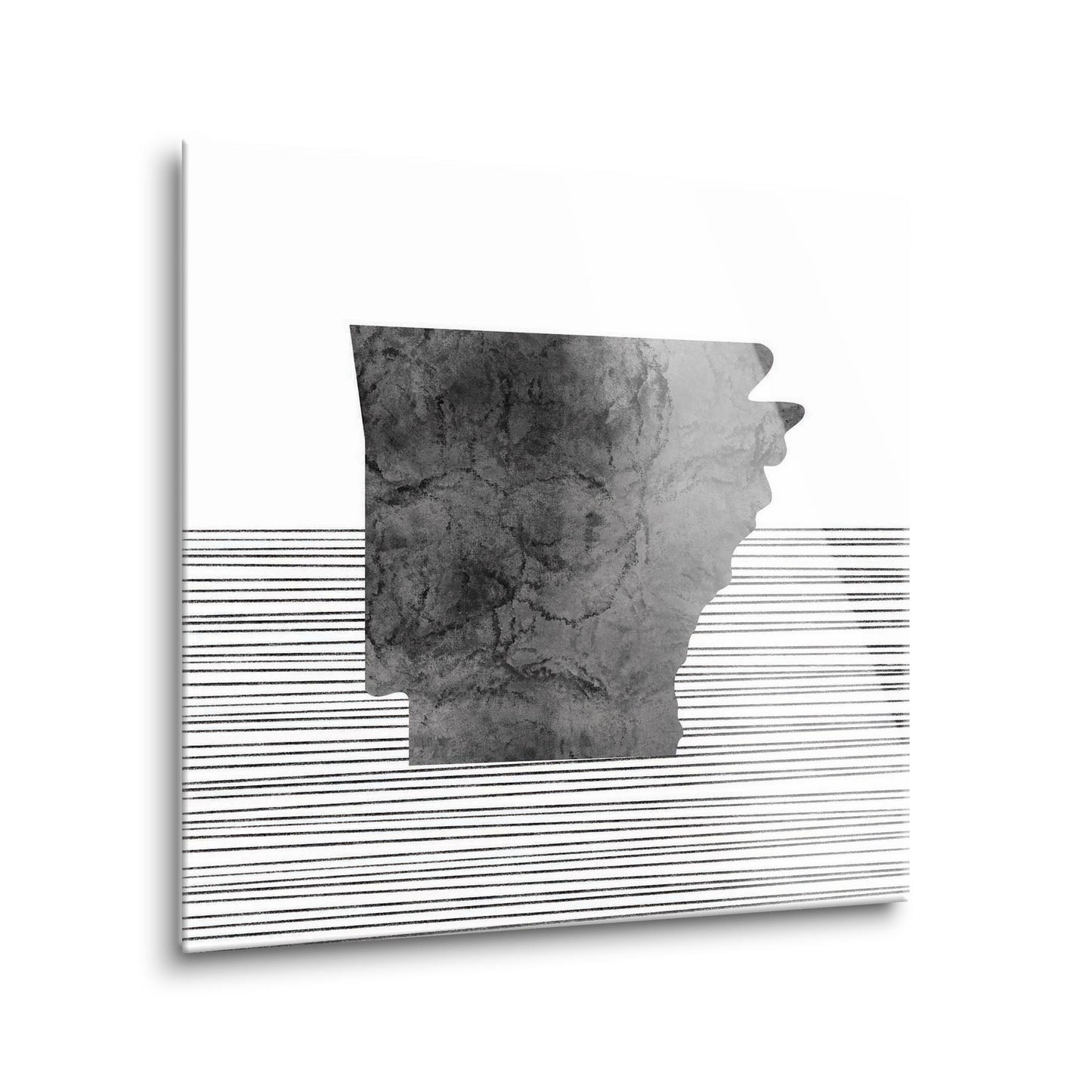 B&W Minimalist Arkansas Lines | Hi-Def Glass Art | Eaches | Min 1