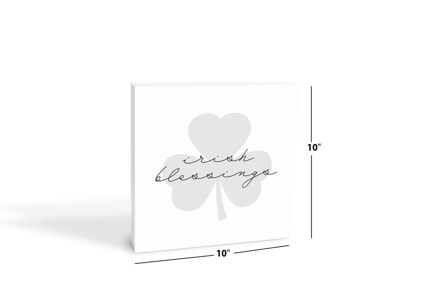 Minimalistic B&W Shamrock Irish Blessings | Wood Block | Eaches | Min 2