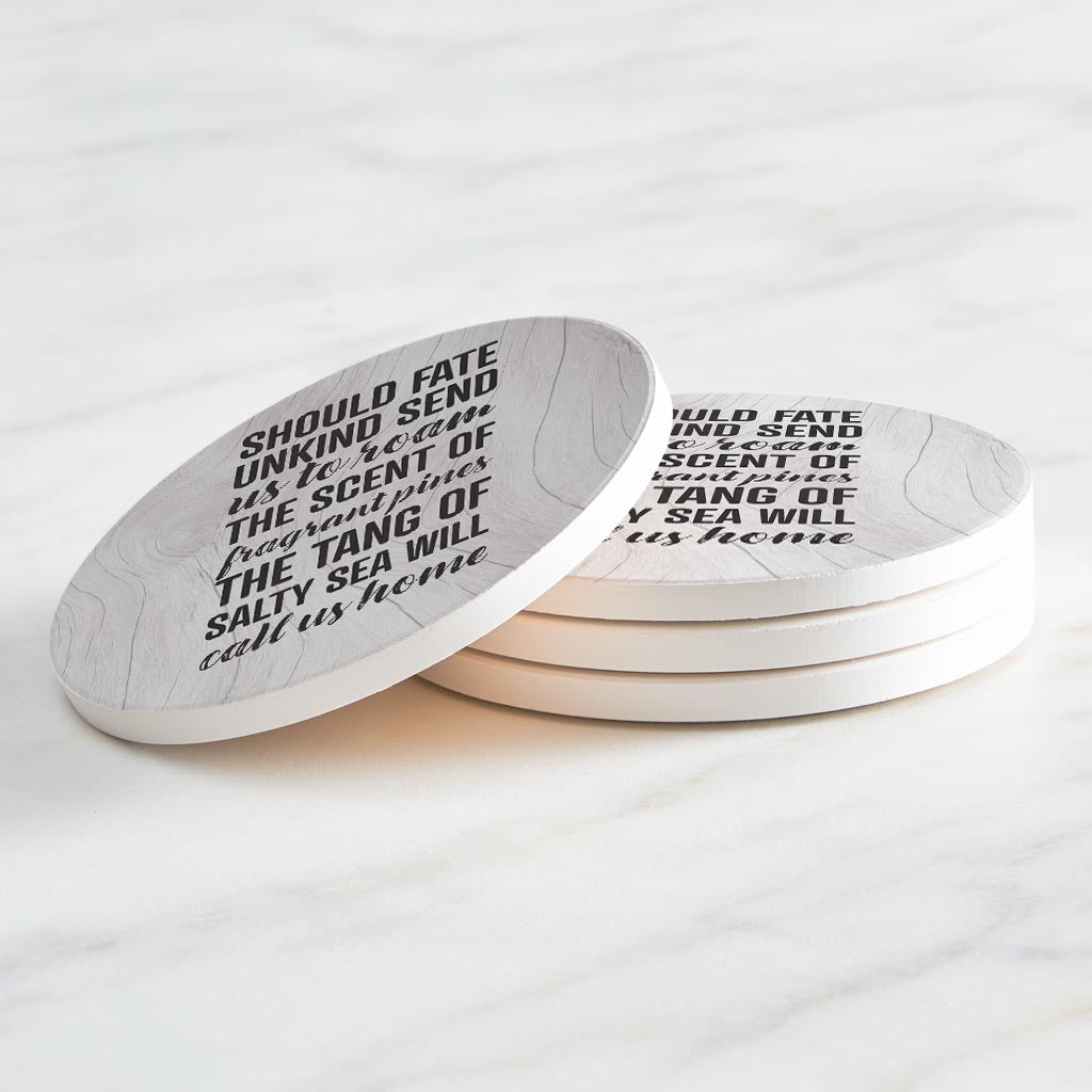 New England Fate Saying | Absorbent Coasters | Set of 4 | Min 2