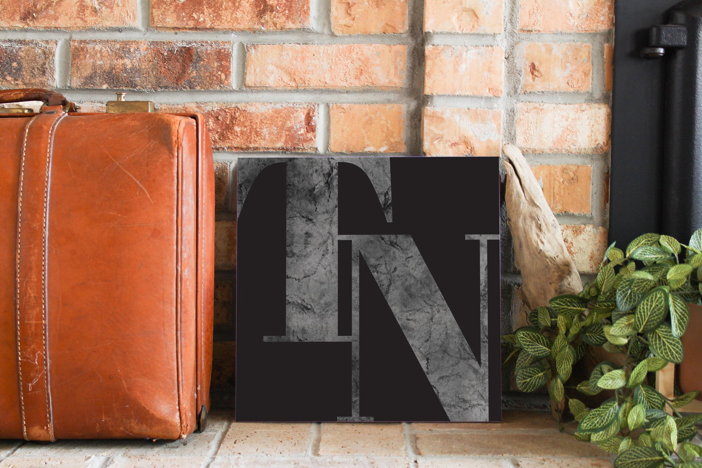 Minimalist B&W Tennessee Black Initials | Wood Sign | Eaches | Min 2