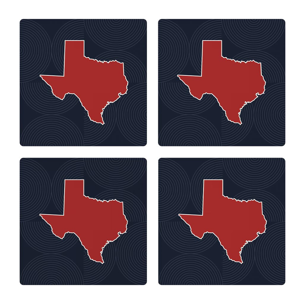 Modern Minimalist Texas Colors Shape| Absorbent Coasters | Set of 4 | Min 2