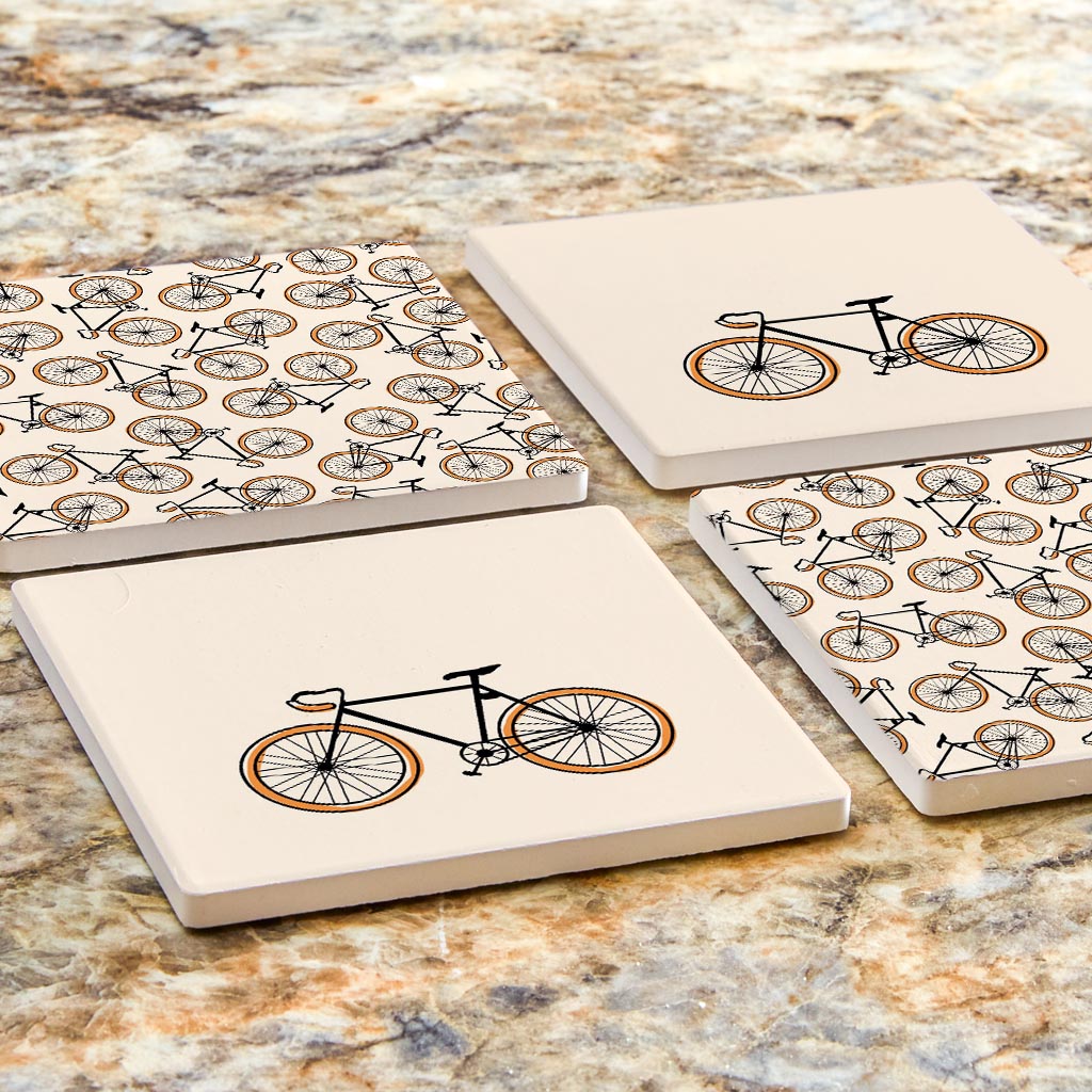 Vintage Bike With Pattern| Absorbent Coasters | Set of 4 | Min 2