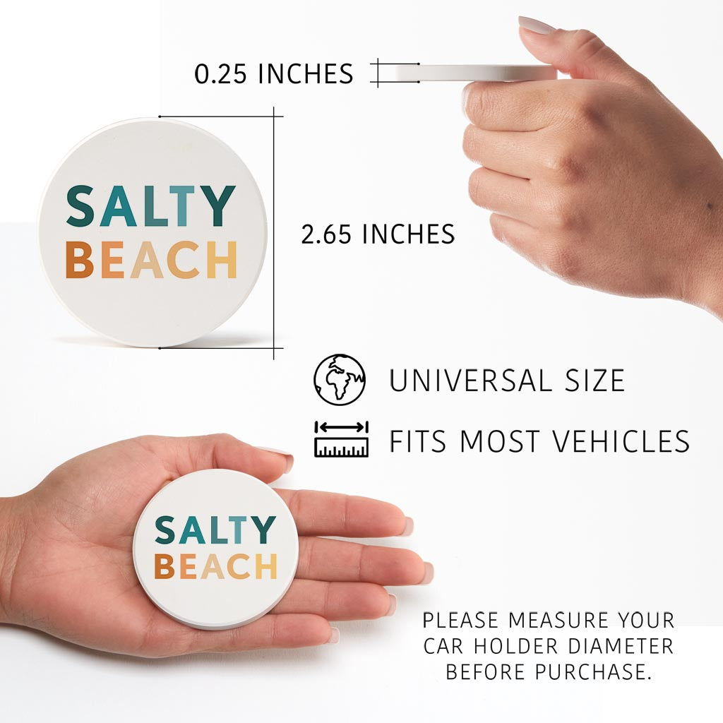 Salty Beach| Absorbent Car Coasters | Set of 2 | Min 4
