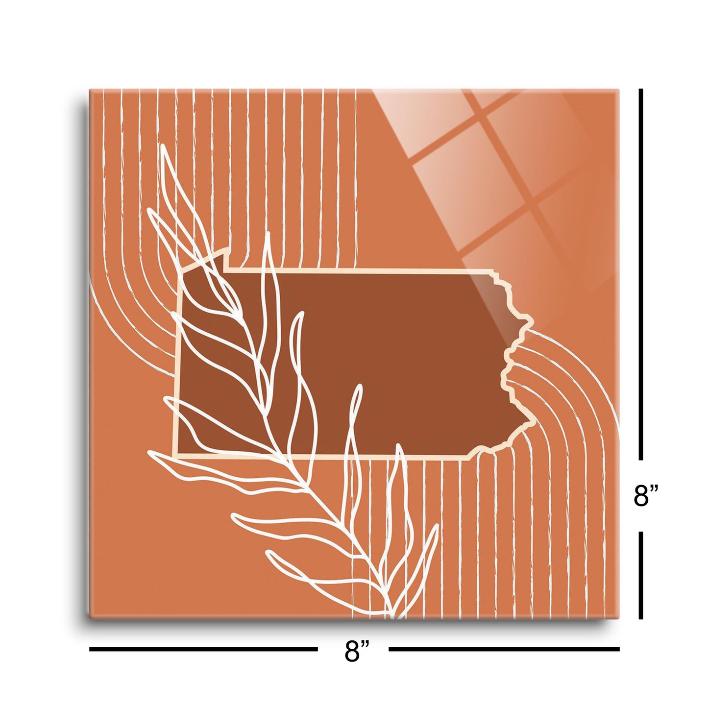 Modern Minimalist Pennsylvania State Leaf | Hi-Def Glass Art | Eaches | Min 2