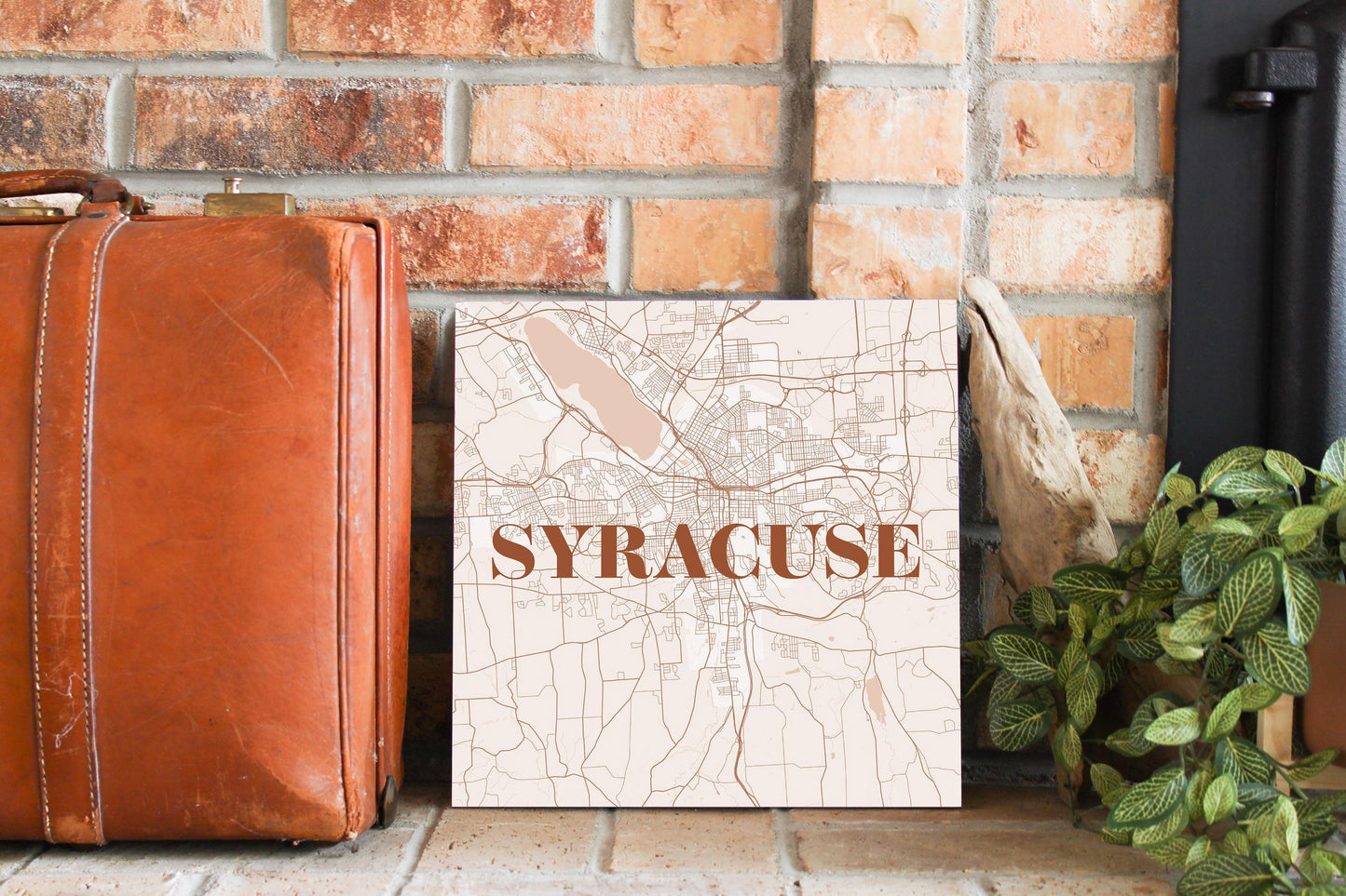 Modern Minimalist New York Syracuse Map | Wood Sign | Eaches | Min 2