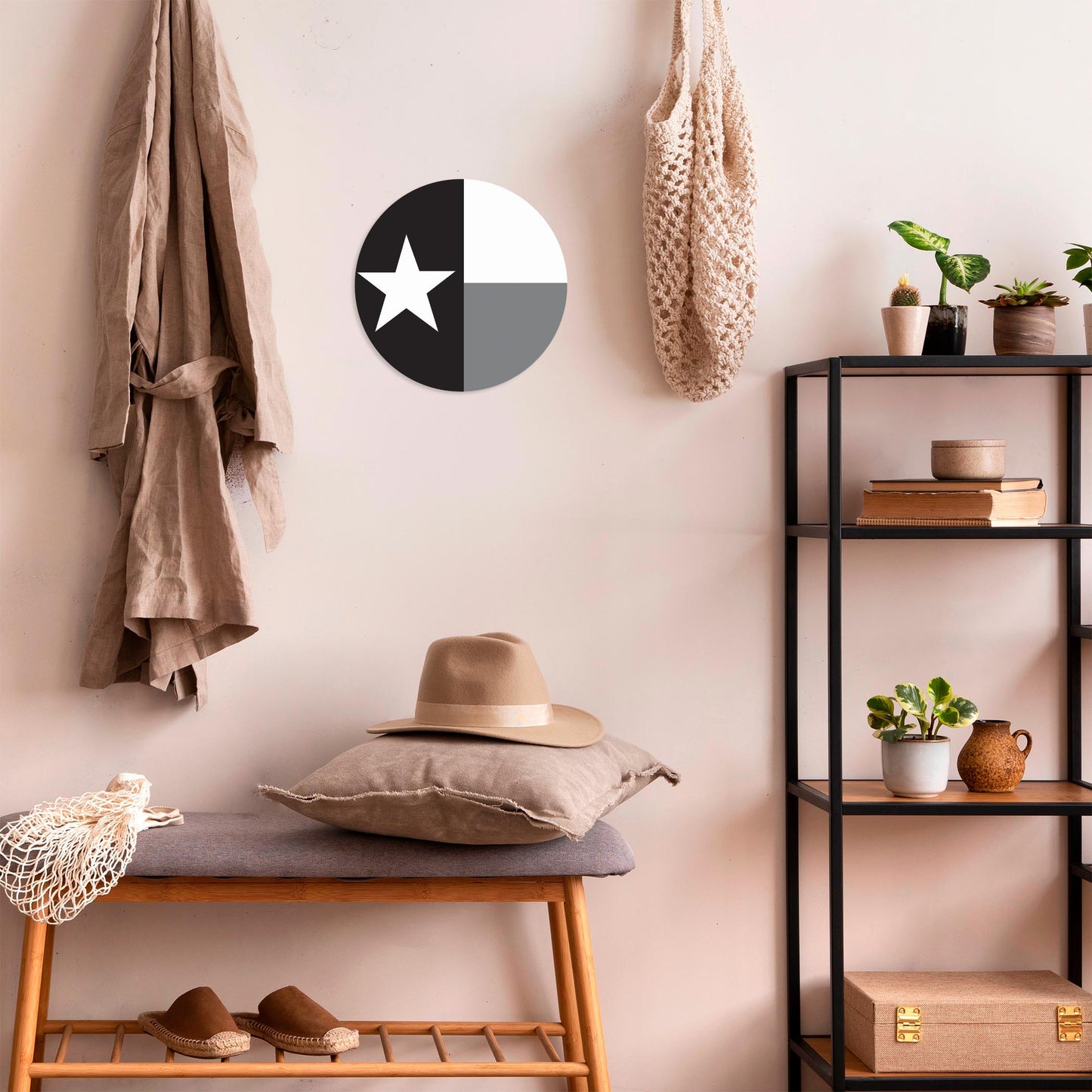 Minimalistic B&W Texas State Flag | Wood Sign | Eaches | Min 1