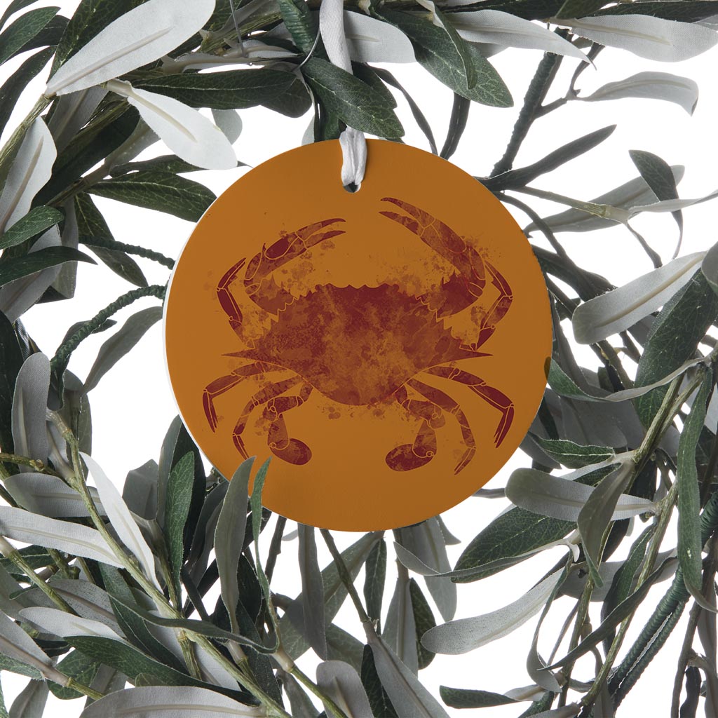 Louisiana Colorful Water Color Blue Crab | Wood Ornament | Eaches | Min 6