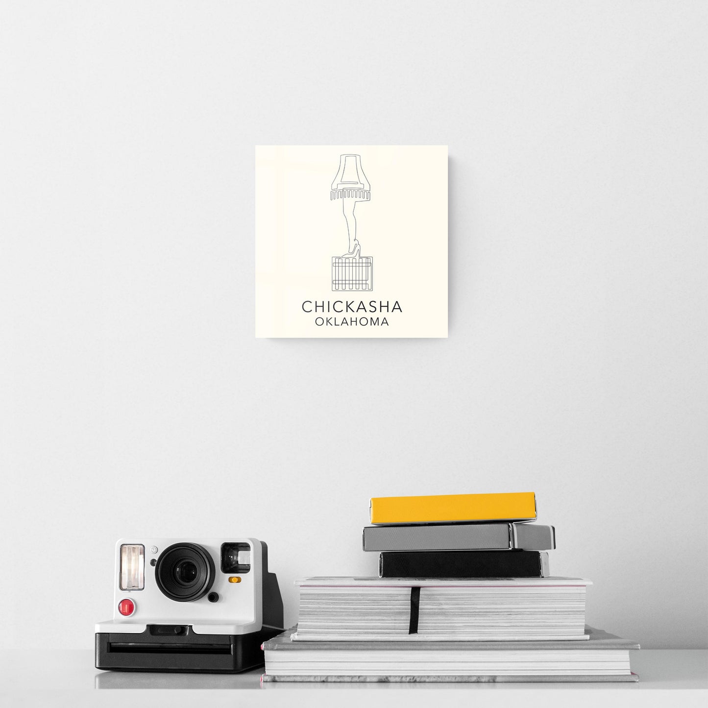 Modern Minimalist Oklahoma Chickasha Leg Lamp | Hi-Def Glass Art | Eaches | Min 2