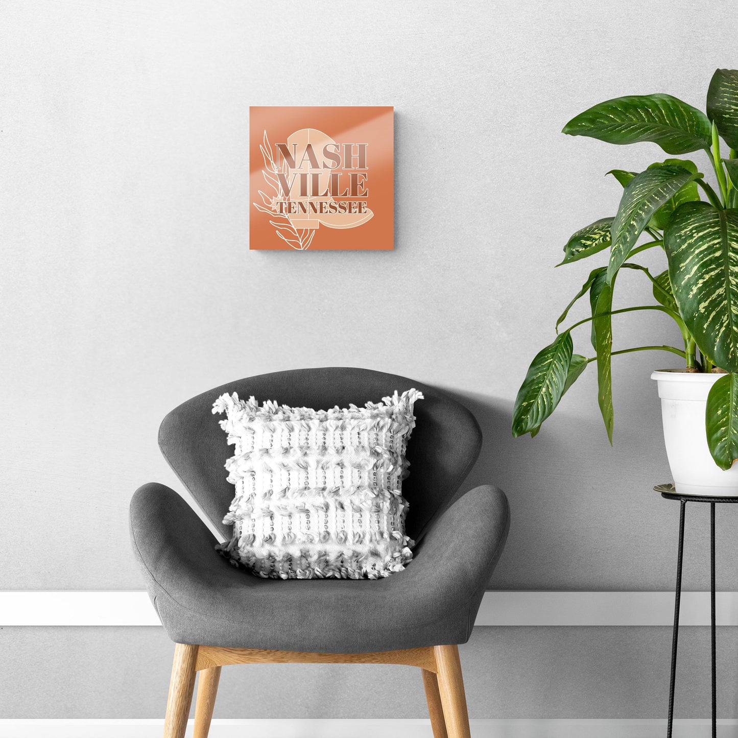 Modern Minimalist Tennessee Nashville Boot | Hi-Def Glass Art | Eaches | Min 1